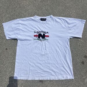 90's Nautica Competition T-Shirt Mens XXL White Made in USA Vintage Embroidery